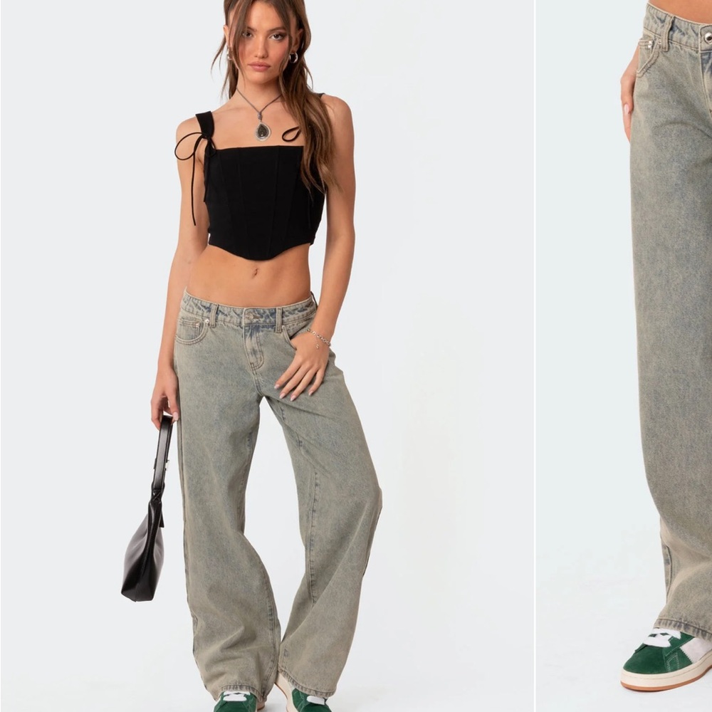 Edikted Magda Acid Wash Jeans